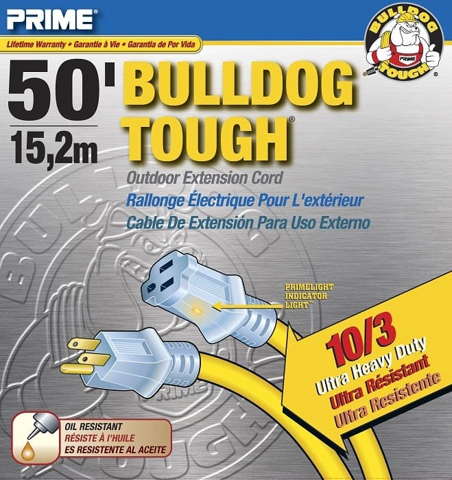 50ft. Bulldog Tough 10/3 SJTOW Yellow w/ Primelight® Indicator Light, by Prime Wire