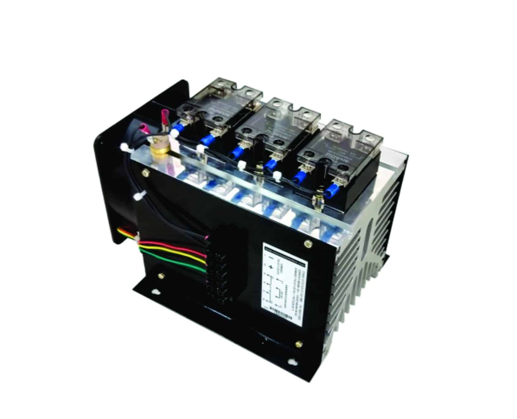 Three Pole Solid State Relay 4-32VDC input with heat sink and fan by Novus