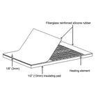 Briskheat Tote Tank Silicone Rubber Heating Pad with Digital Controller