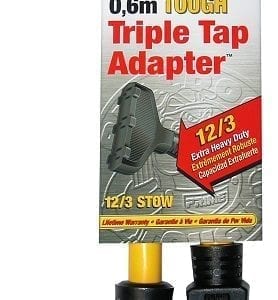 Bulldog Tough AD050802 - 2ft. 12/3 STOW Yellow Triple-Tap Adapter, by Prime Wire