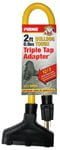 Bulldog Tough AD050802 - 2ft. 12/3 STOW Yellow Triple-Tap Adapter, by Prime Wire