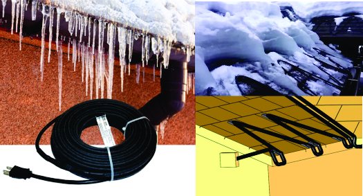 SpeedTrace Roof & Gutter Kits. Pre-Assembled Self-Regulating Heating Cable Kits with SpeedTrace Heating Cable, Downspout Hanger Brackets, Roof Clips and UV Resistant Cable Ties